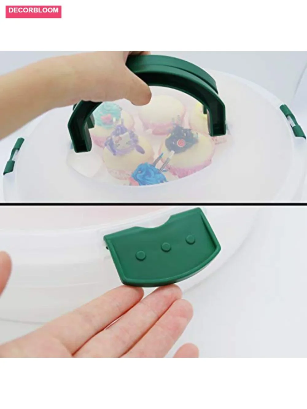 Portable 3-in-1 Pie Cupcake Egg Carrier Food Storage with Lid Tray